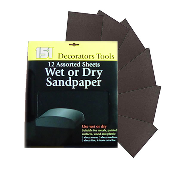 12 x WET DRY 230 x 280mm MIXED GRADE GRIT SANDPAPER SANDING SHEETS FINE