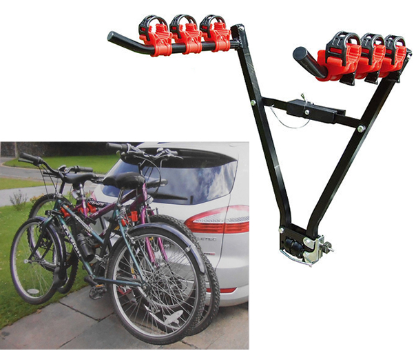CAR TOWBALL MOUNTED FOLDING 3 CYCLE BIKE CARRIER TOW BALL TOWBAR