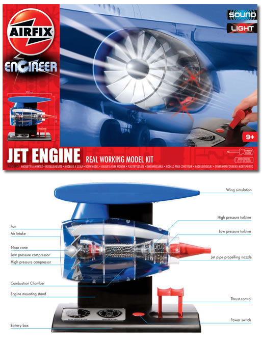 AIRFIX ENGINEER MODEL KIT JET ENGINE WORKING MODEL SOUND AND LIGHT