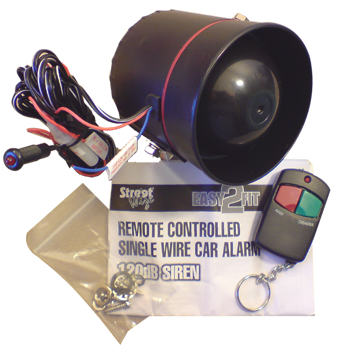 EASY FIT REMOTE CONTROL ONE WIRE CAR ALARM 120dB SIREN eBay