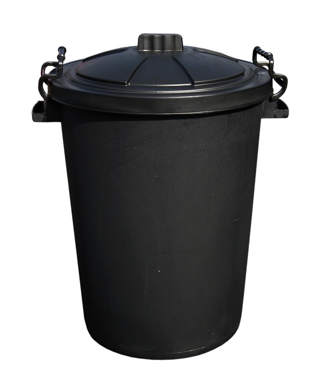 2 x 85 LITRE HEAVY DUTY BLACK PLASTIC RUBBISH REFUSE BIN DUSTBIN