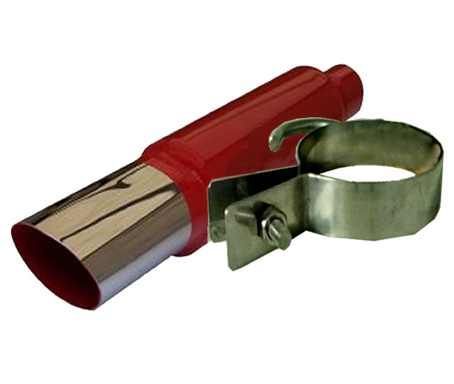 RED CHERRY BOMB TAIL BOMB TAILPIPE OVAL END REAR EXHAUST PIPE CLAMP